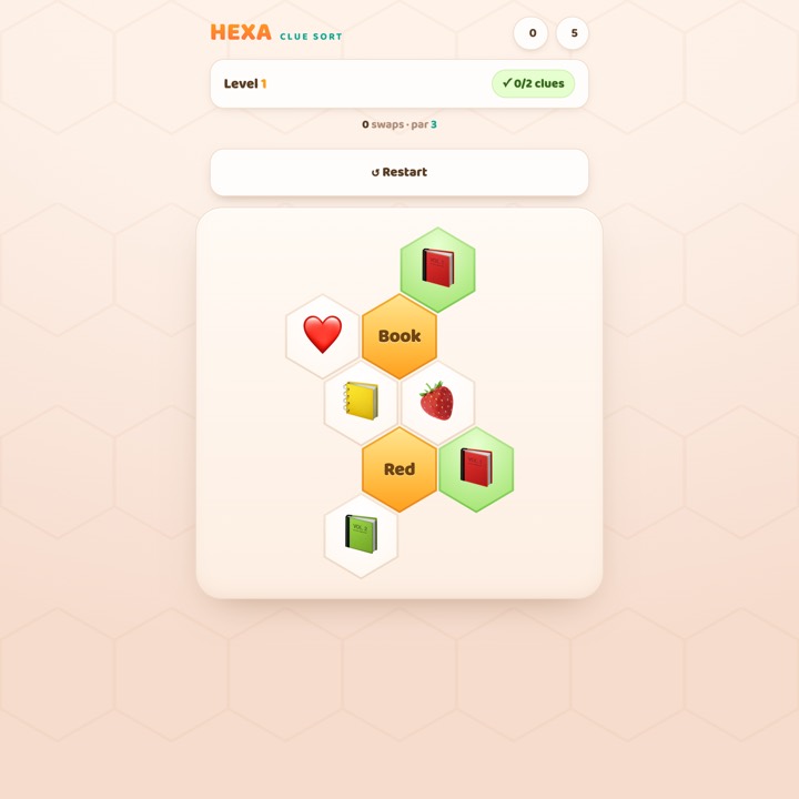Hexa Clue Sort